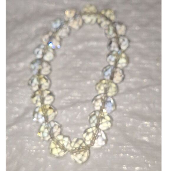 A Vintage Women's Stretch Bracelet Faceted Crystal Glass Elegant Eveningwear - Picture 6 of 8